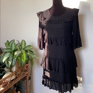 COPY - Madewell dress black tiered eyelet